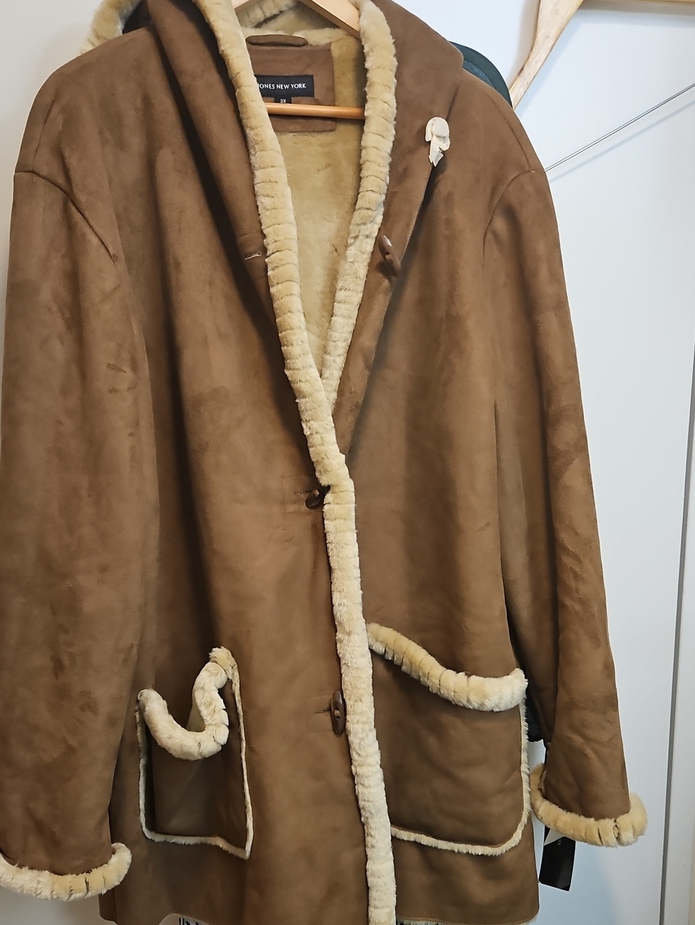 Jones New York Light Brown Fleece Lined Jacket Size 2X